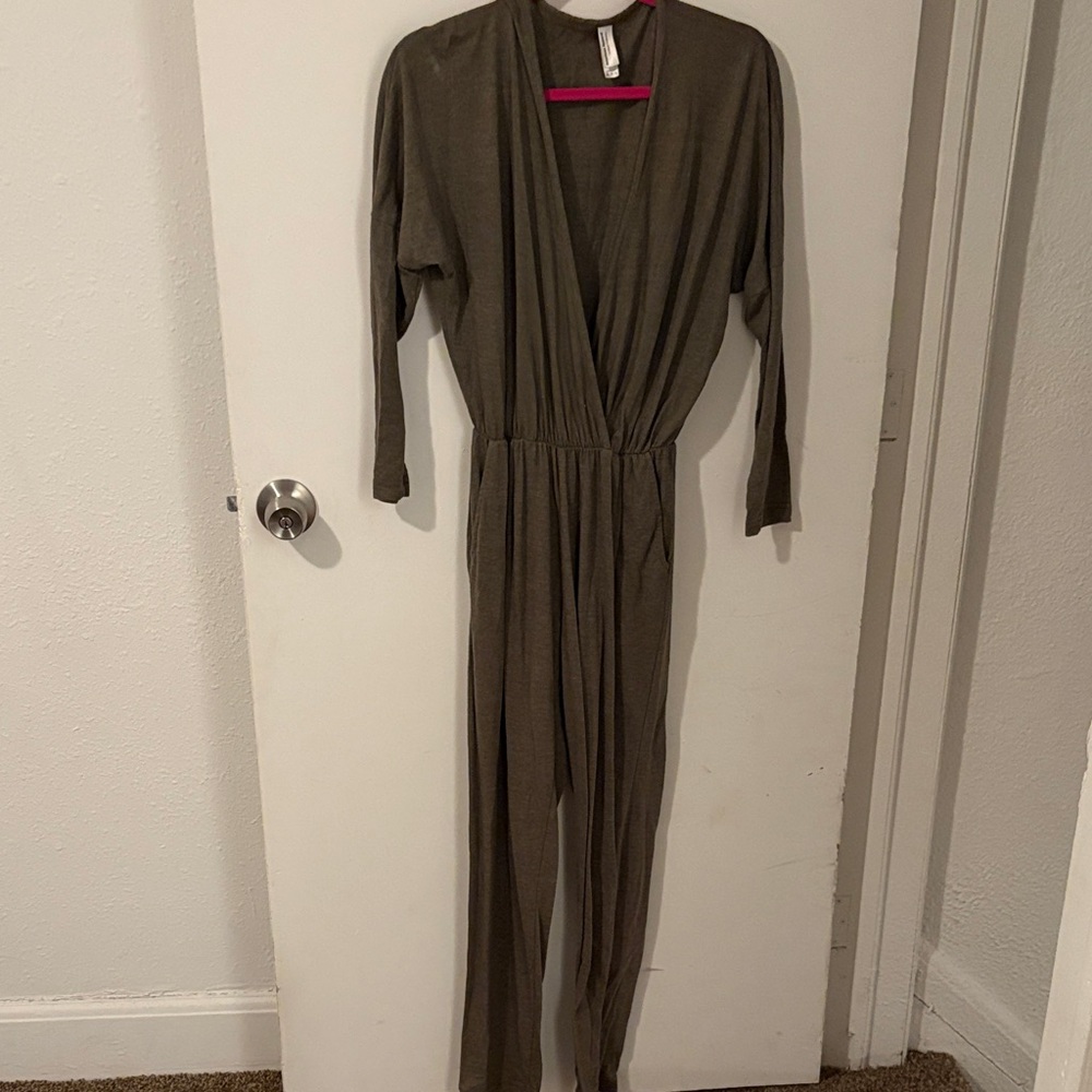 American Apparel Olive Green Jumpsuit